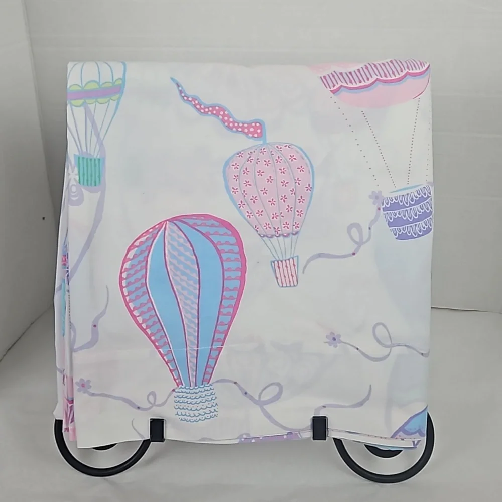 Pottery Barn Lavender Hot Air Balloons Full Flat Sheet 2 Standard Pillowcases